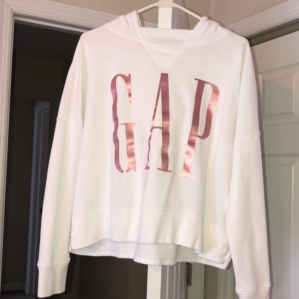 GAP hoodie with pink foil lettering